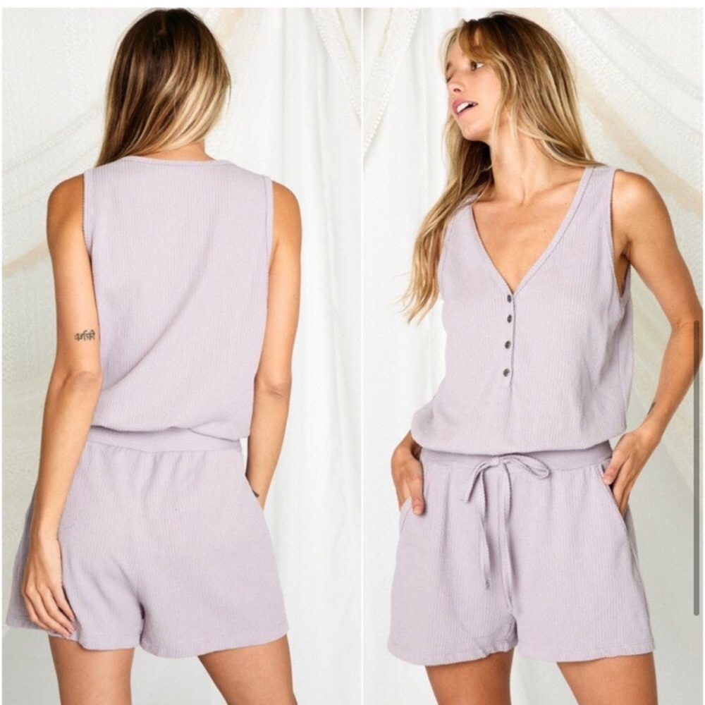 LAST ONE: Dusty lavender comfortable causal women’s summer romper - Picture 3 of 3